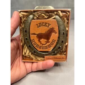 2001 Roman Inc. Lucky Horseshoe Cast Iron Rustic Decor NIP Item # 97022